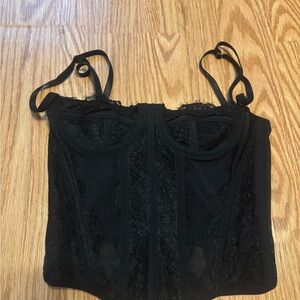 Black Lace Bustier Top